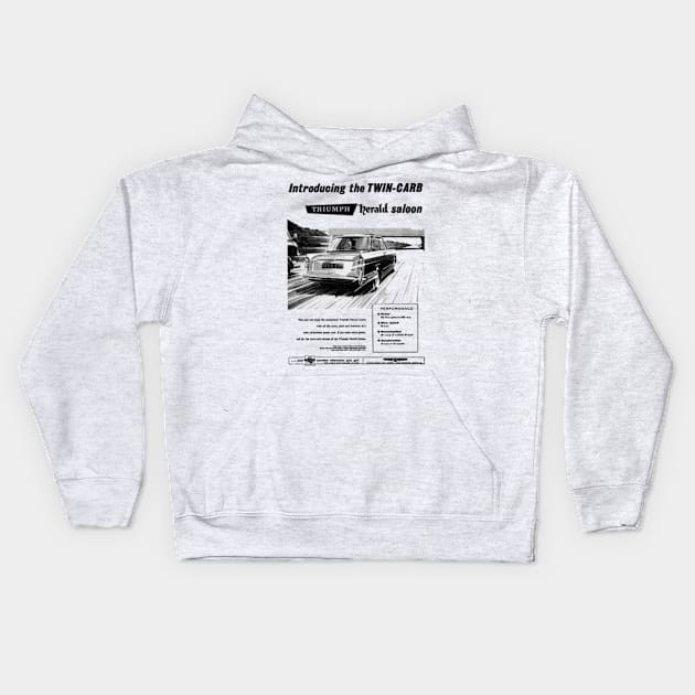 TRIUMPH HERALD - advert Kids Hoodie by Throwback Motors